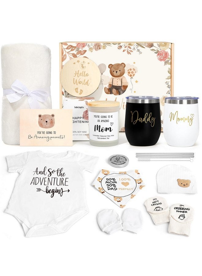 Suhctuptx New Mom Gifts for Women, Luxury Pregnancy Gifts for New Parents Gender Reveal Gifts Baby Gift Sets with Mom and Dad Tumbler Baby Essentials for First Time Moms, Expecting Parents to Be, Baby Shower… - Image 1