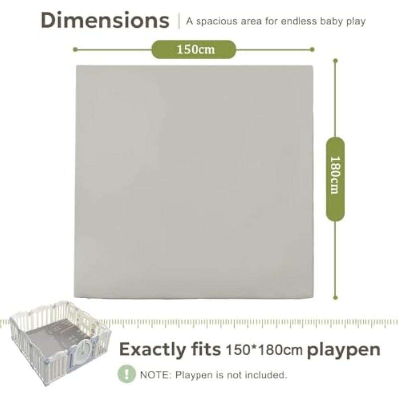 Play Mat3cm Thick Premium Foam Crawling Mat Thick Super Soft Vegan Leather Floor Mat Non-Slip Cushioned for Toddlers for Living Room Suitable for Playpen -Yoga Grey - Image 2