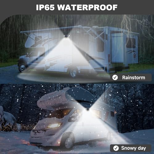 EJYTRVT Magnetic RV Solar Lights with Motion Sensor, Waterproof RV Exterior Lights for Camper, Trailer, 5th Wheel & Truck Porch, Outdoor Solar Lighting with Strong Magnets (2 Pack, Black) - Image 3