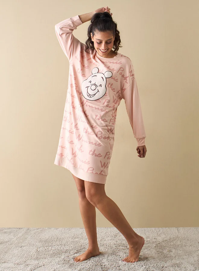 Splash FAV Winnie The Pooh Applique Detail Sleepshirt with Long Sleeves