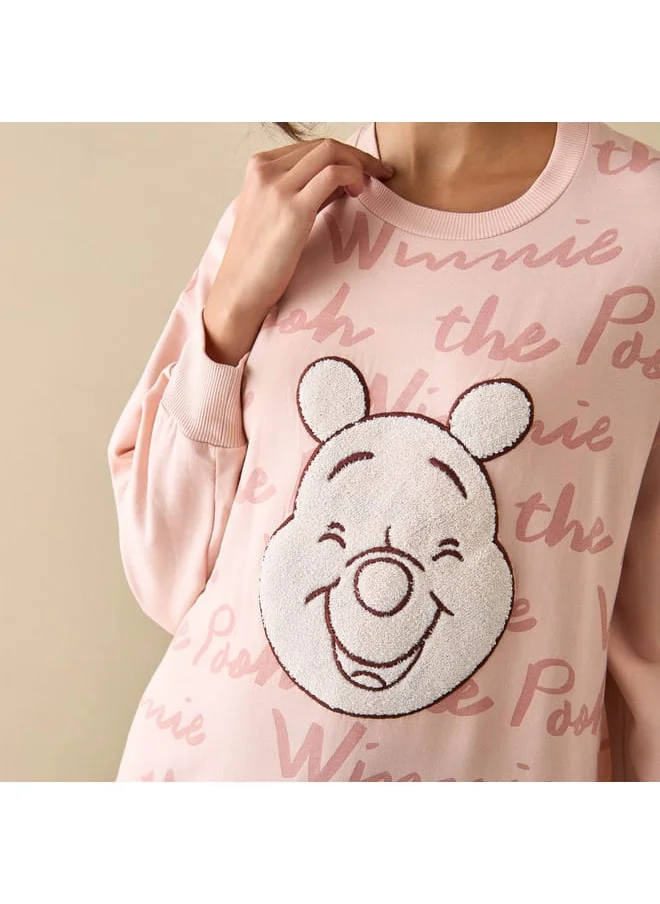FAV Winnie The Pooh Applique Detail Sleepshirt with Long Sleeves