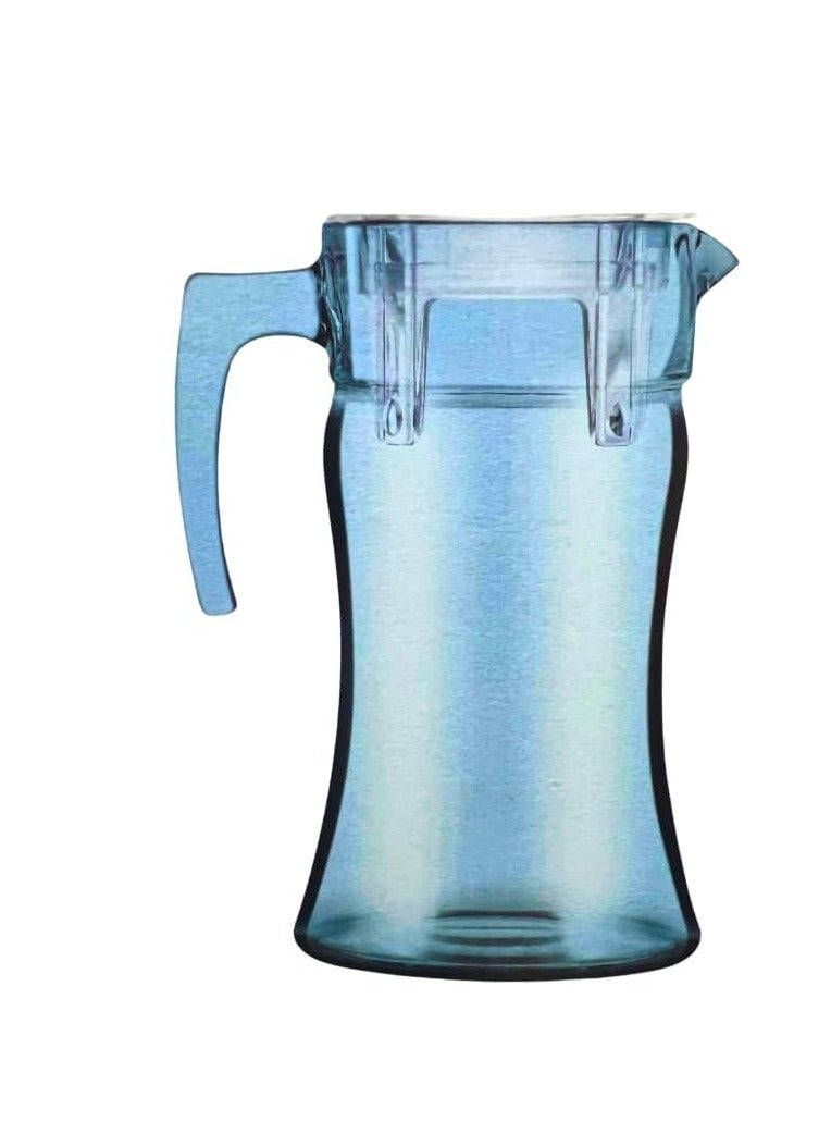 Pasabahce Azur Turquoise Glass Jug with Acrylic Transparent Cover 1400ml-Turkey Made - Image 1