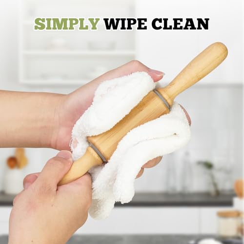 HOPELF 10 inch Wooden Rolling Pin for Baking - Long Dough Roller for All Baking Needs - Image 5
