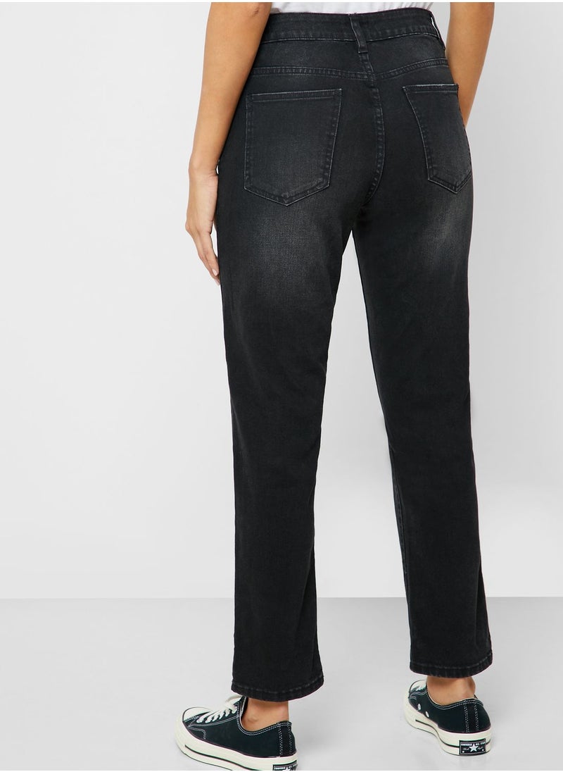 Cotton On - Knee Ripped Straight Jeans - Image 1