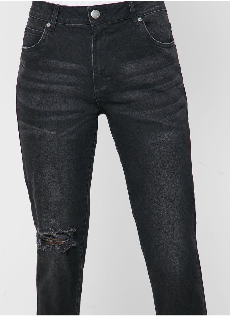 Cotton On - Knee Ripped Straight Jeans - Image 1