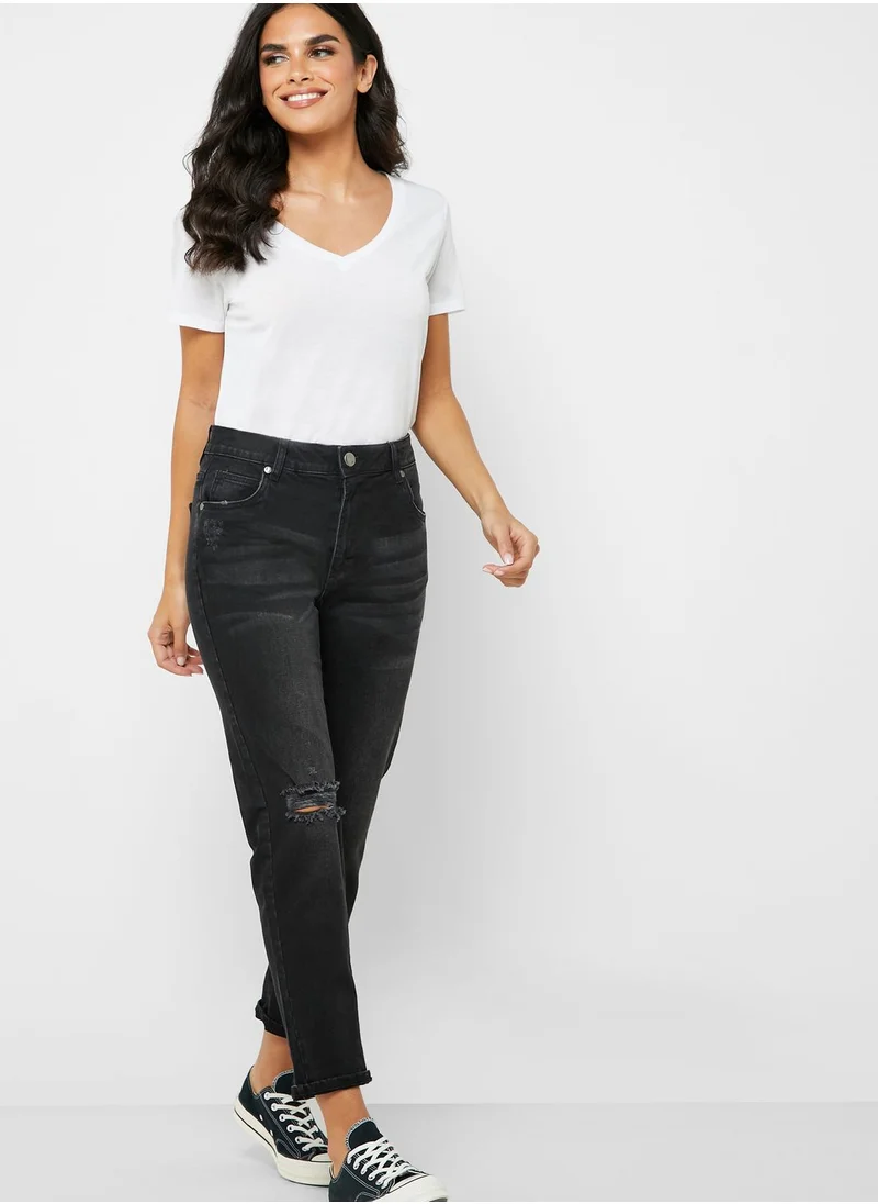 Cotton On Knee Ripped Straight Jeans