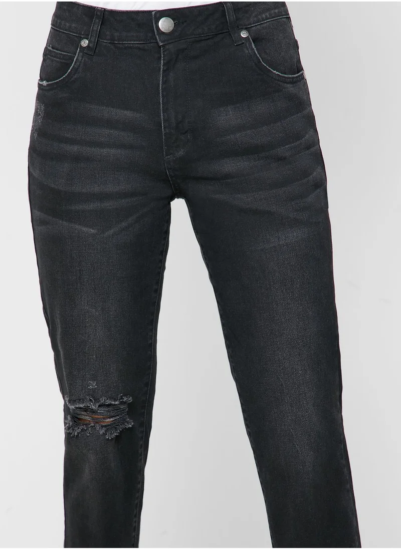 Cotton On Knee Ripped Straight Jeans