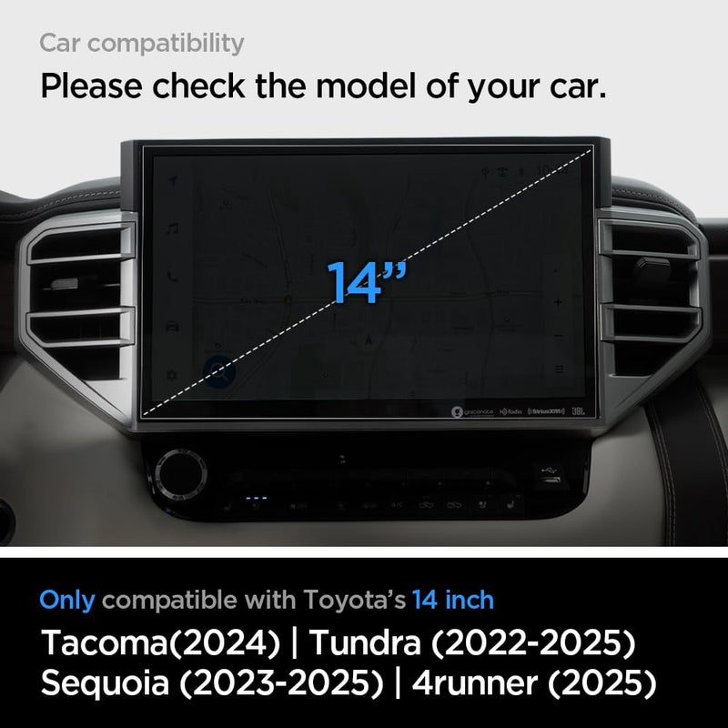 Spigen Tempered Glass Screen Protector [GlasTR Slim] designed for Toyota Tundra(2026-2022), Sequoia(2026-2023), Tacoma(2024-2026), 4Runner(2025-2026) 14 inch Dashboard Touchscreen - Matte/Anti Finger Print - Image 2