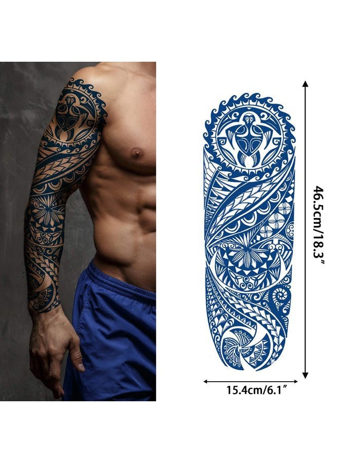Aresvns Semi Permanent Sleeve Tattoos for Men & Women,Realistic Temporary Arm Tattoo,Lifelike Dark Blue Large Fake Tattoos Waterproof and Long Lasting 2 Weeks Tattoos Christmas Gift - Image 5