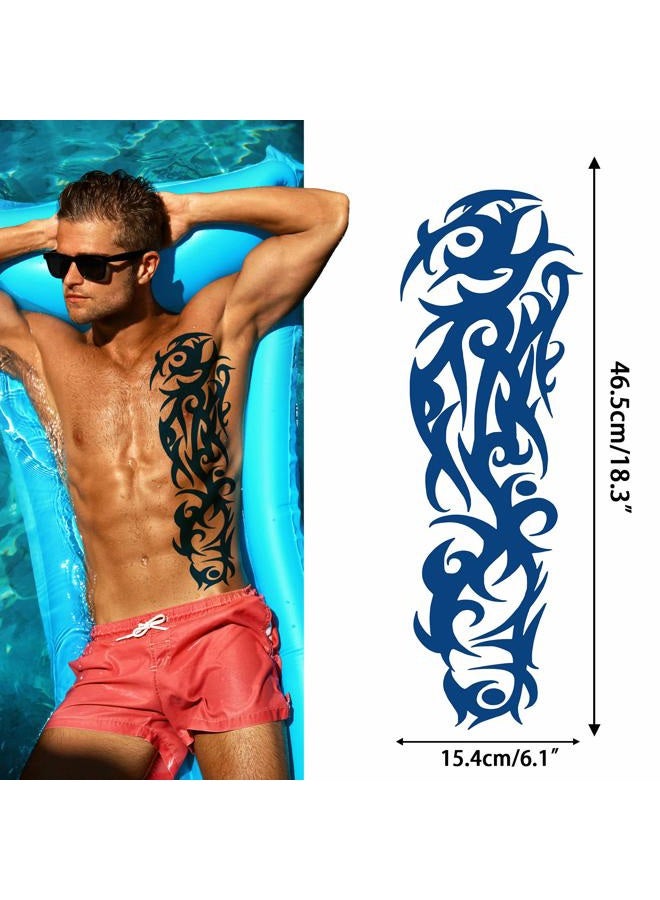 Aresvns Semi Permanent Sleeve Tattoos for Men & Women,Realistic Temporary Arm Tattoo,Lifelike Dark Blue Large Fake Tattoos Waterproof and Long Lasting 2 Weeks Tattoos Christmas Gift - Image 2