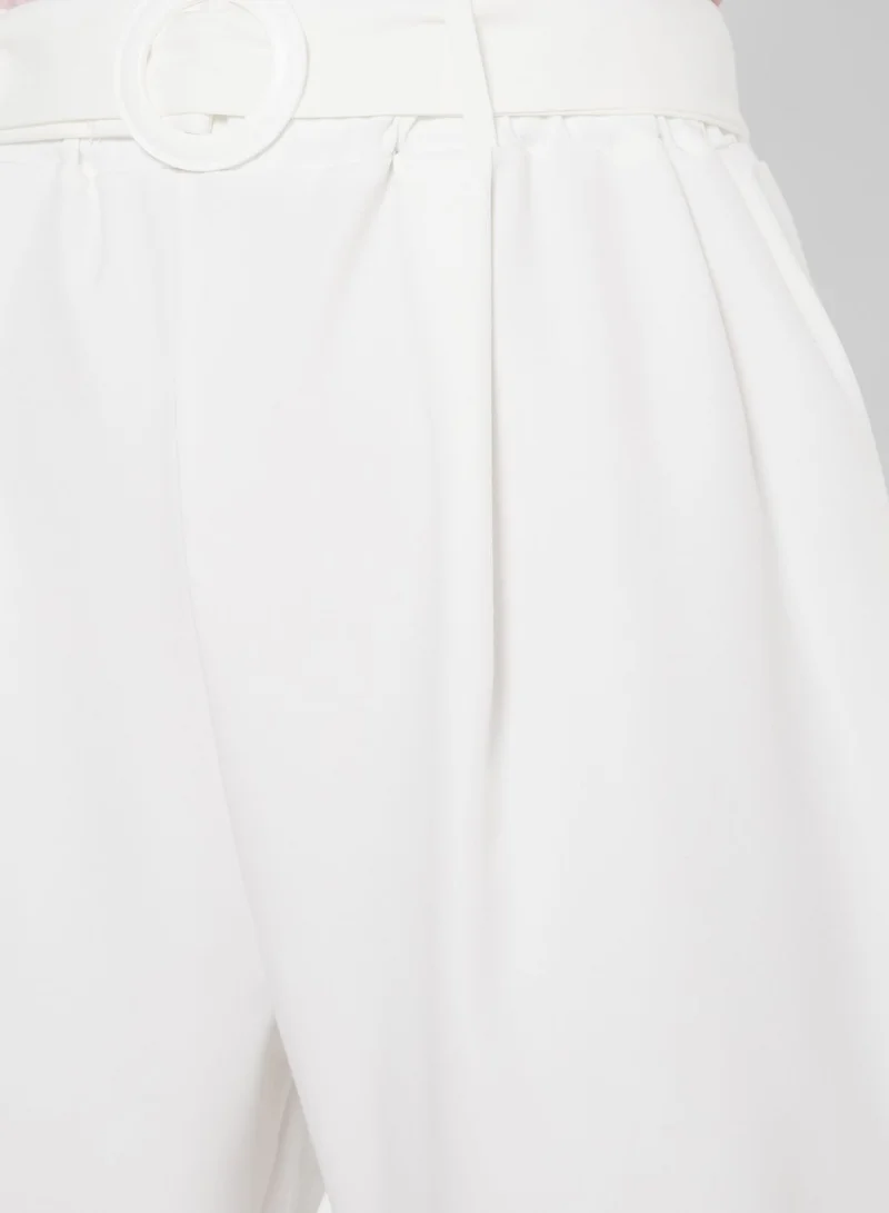 QUIZ Belted Tapered Pants