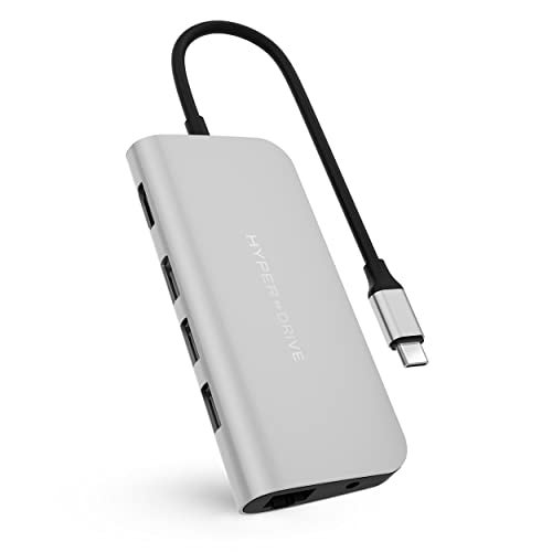 HyperDrive USB C Hub - 9-in-1 USB Hub for Laptop w/ 4K HDMI, Ethernet, 3.0 USB-A, USB C PD, MicroSD/SD, Audio Jack - Compatible with iPad, MacBook, Chromebook, Windows - Space Gray - Image 2