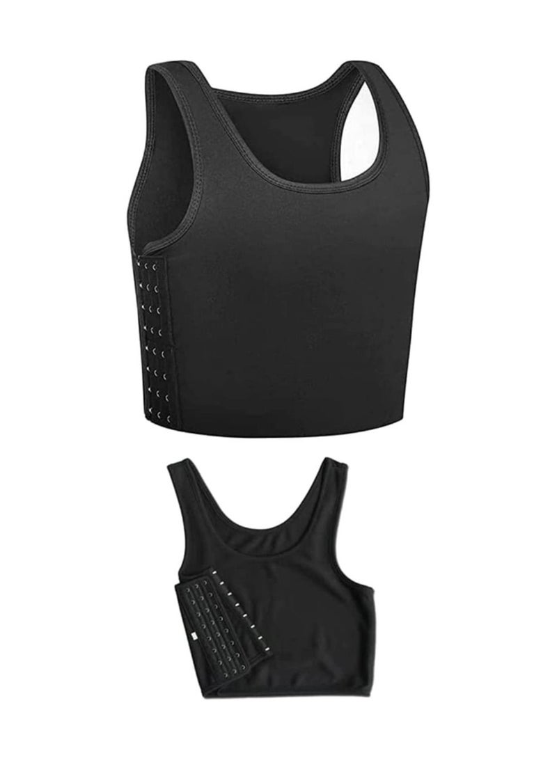 SYOSI Women's Casual Sport Chest Vest, Women Breathable Cotton Elastic Band Chest Binder Tank Top, for Chest Breathable Sports Bra Binder Women's Bustiers Corsets, Four Seasons Sports Tank Tops (Size:XL) - Image 1