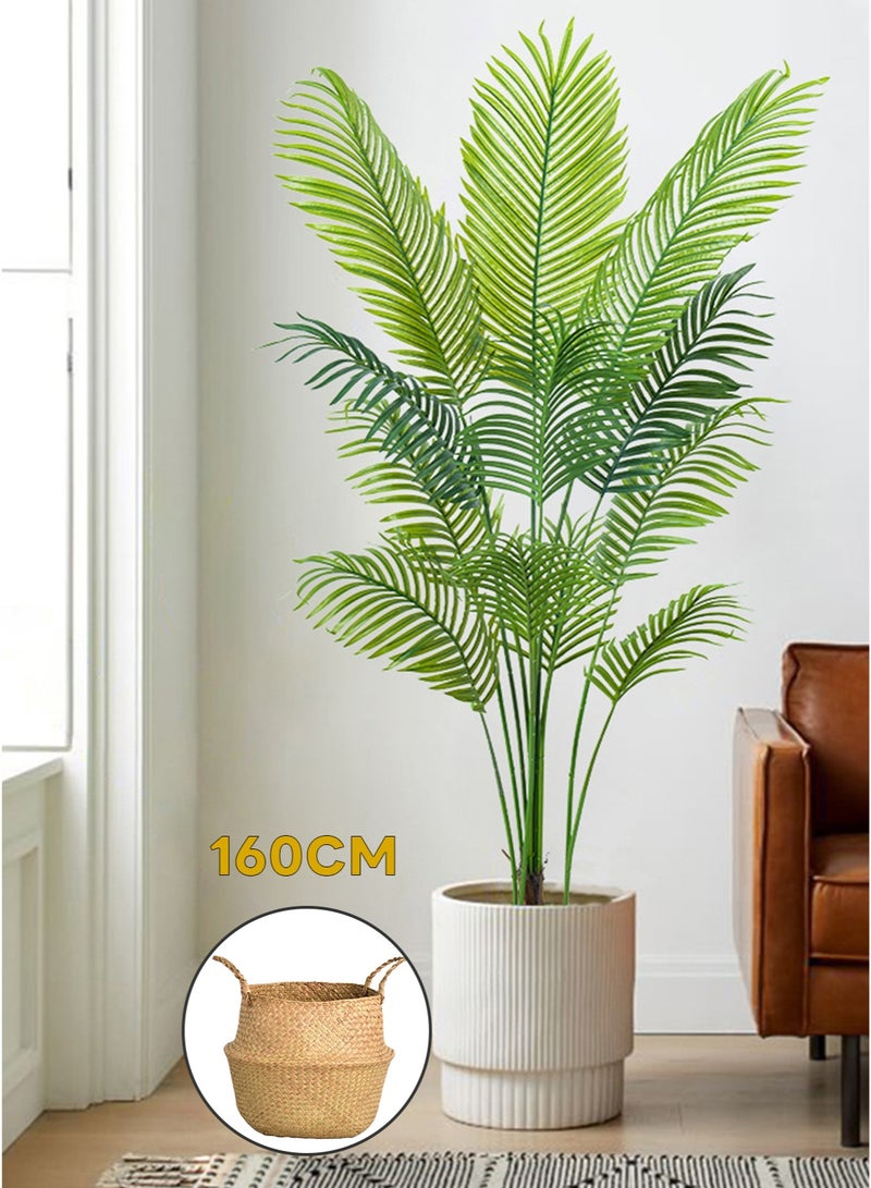 Sharpdo Artificial Areca Palm Tree, 160cm Tall Faux Palm in Pot with Stable Base, Tropical House Plant for Living Room Corner, Modern Home Office Decoration - Image 1