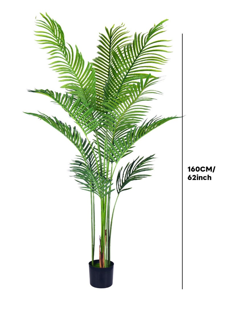 Sharpdo Artificial Areca Palm Tree, 160cm Tall Faux Palm in Pot with Stable Base, Tropical House Plant for Living Room Corner, Modern Home Office Decoration - Image 5