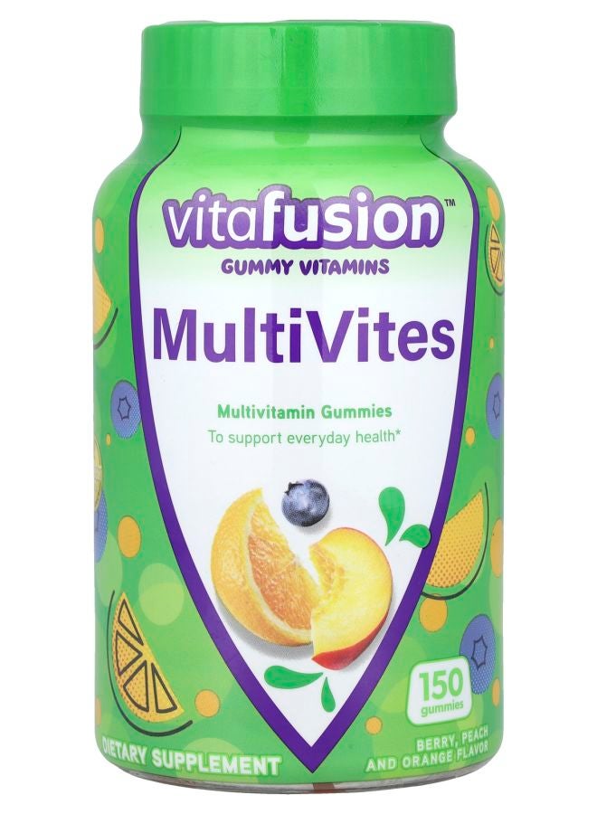 Vitafusion جواهر متعددة الفيتامينات بنكهة التوت والخوخ والبرتقال 150 جواهر