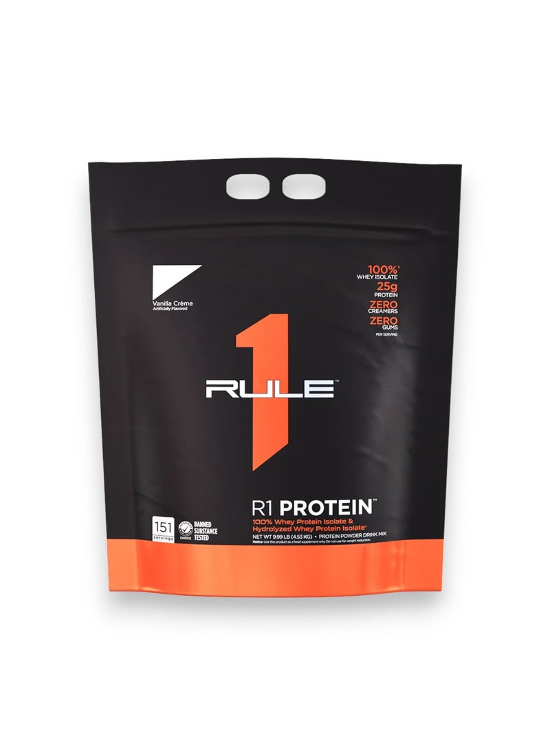 RULE 1 - R1 Protein, 100% Whey Protein Isolate & Hydrolysed Whey Protein Isolate, Vanilla  Flavour, 10lb - Image 1