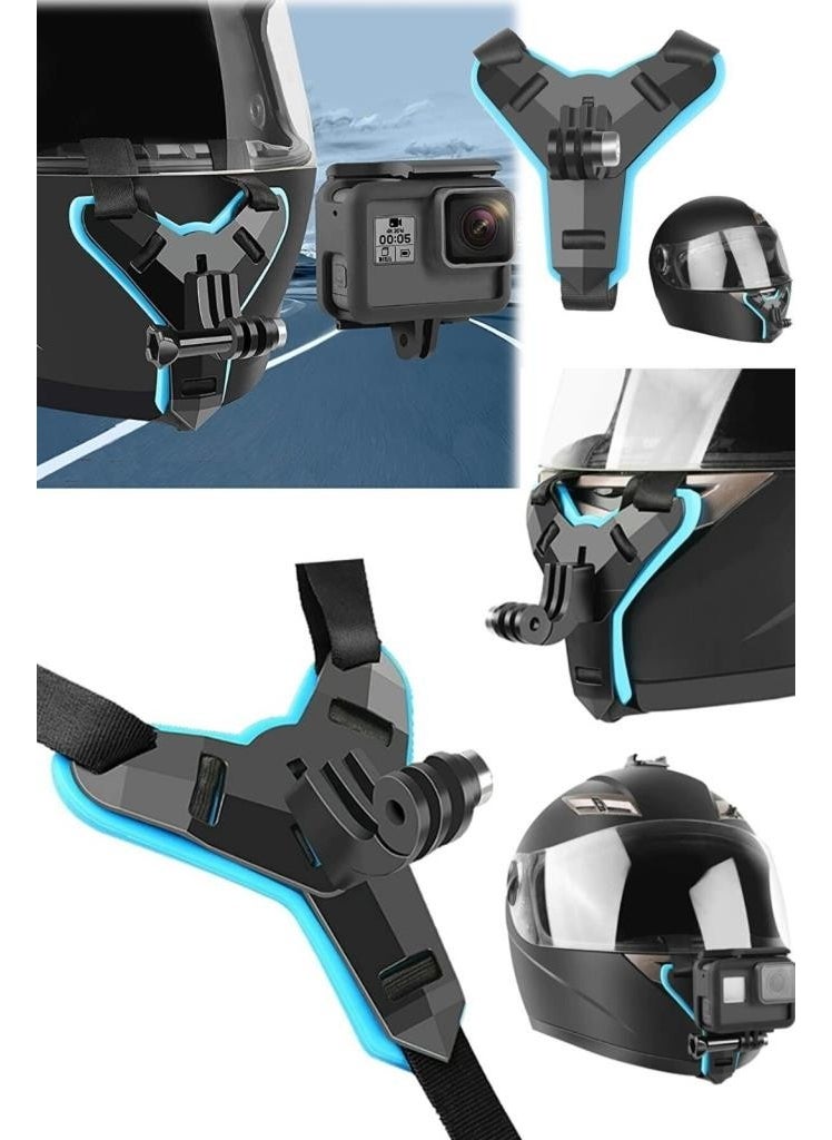 Techmaster Gopro Action Camera Helmet Lower Jaw Attachment Practical Blue  - Image 3