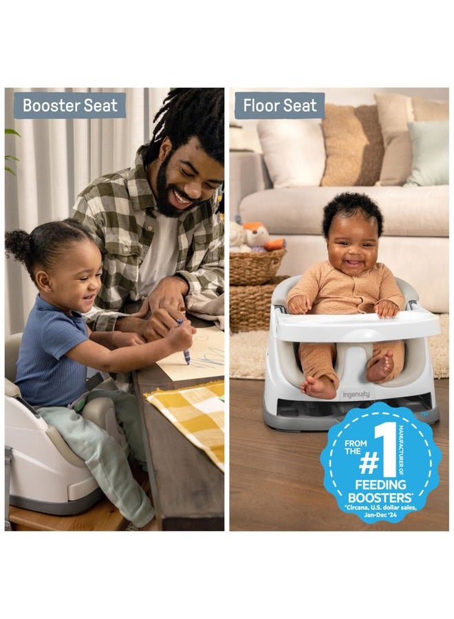 ingenuity Baby Base 2-in-1 Booster Feeding & Floor Seat with Self-Storing Tray, Cashmere - Image 3