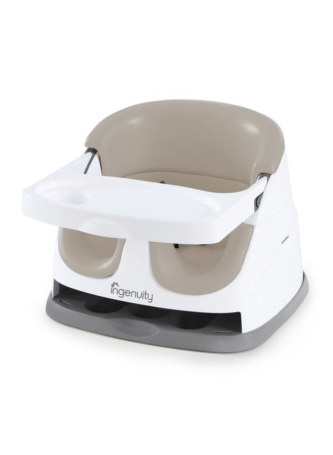 ingenuity Baby Base 2-in-1 Booster Feeding & Floor Seat with Self-Storing Tray, Cashmere - Image 1