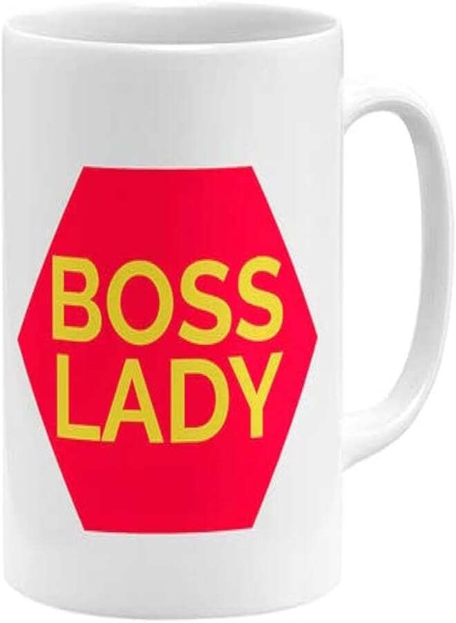 RYN PRINTED DESIGN Boss Lady Coffee Mug White 11x14centimeter