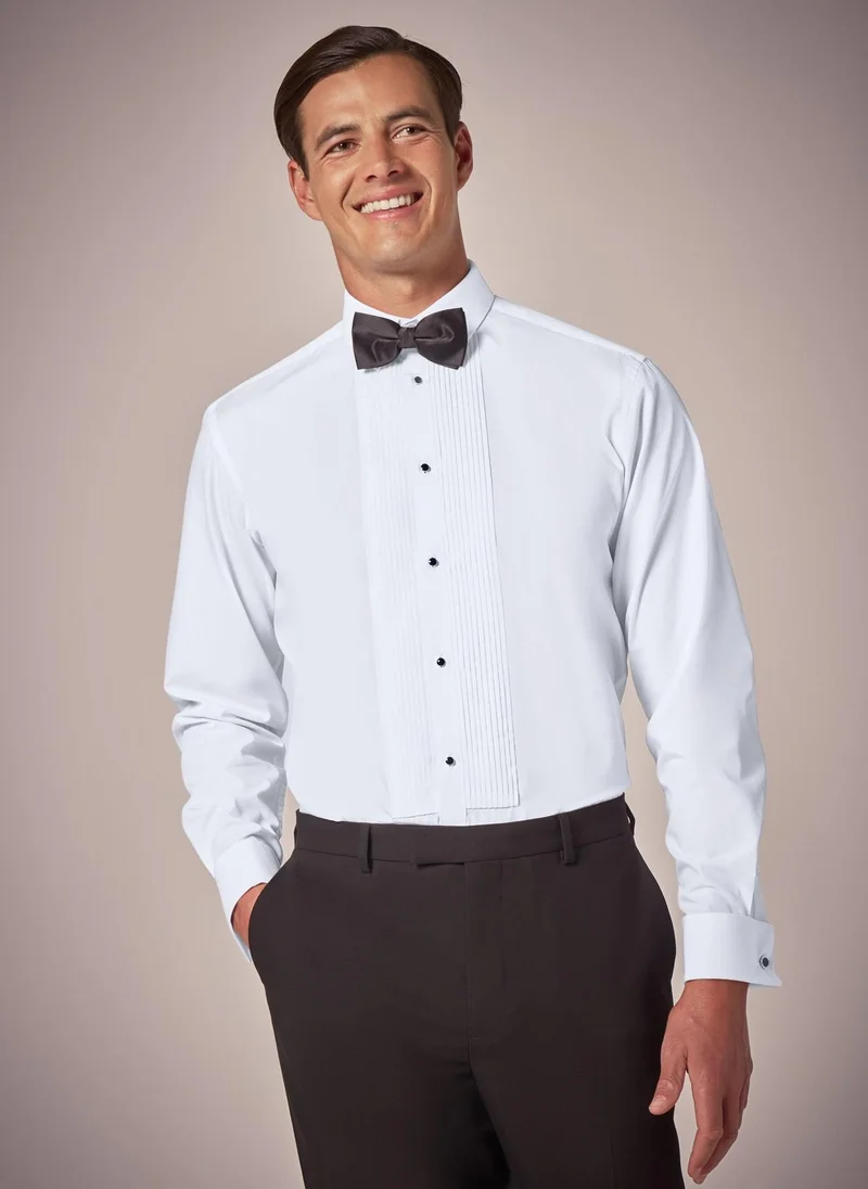 Matalan Taylor & Wright White Herringbone Regular Fit Shirt