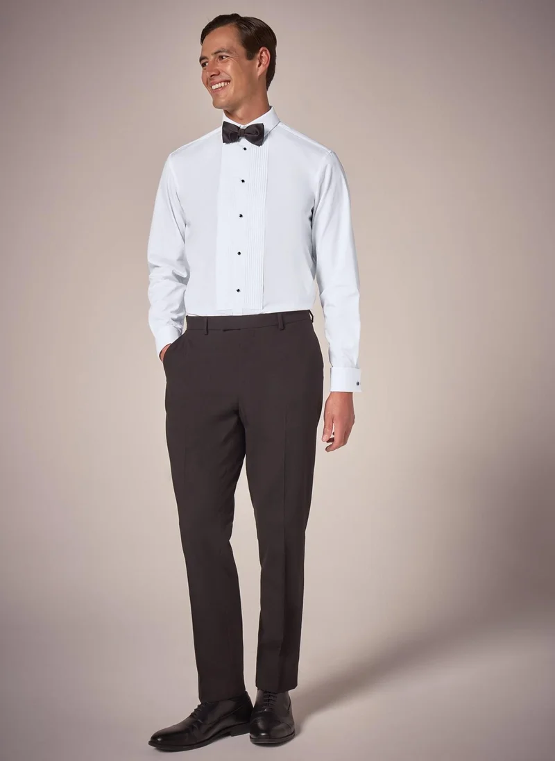 Matalan Taylor & Wright White Herringbone Regular Fit Shirt