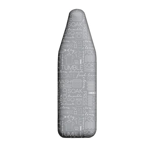 Simplify غطاء طاولة الكي المبسط | مقاوم للاحتراق | قطن | حشوة سميكة | ملاءمة مرنة مشدودة | مشابك هوك وحلقة | غطاء فقط | رمادي - Image 1