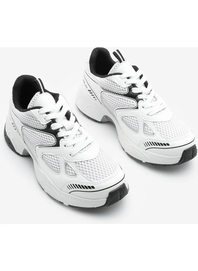 مارجين Women's Sneaker Thick Sole Laced Mesh Detailed Sports Shoes Sargen