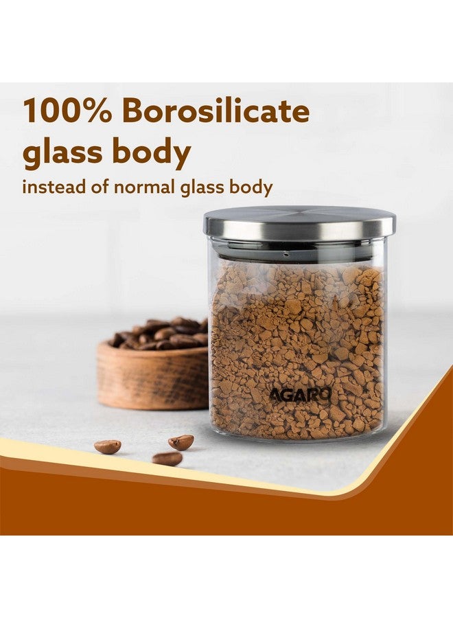 AGARO AGARO Elite Borosilicate Glass Jar 600 ml, Round Shaped, Steel Lid, Storage Glass Container, Microwave, Oven & Freezer Safe, Transparent, Kitchen Organiser, Multipurpose Jar, Pack of 2.  - Image 4