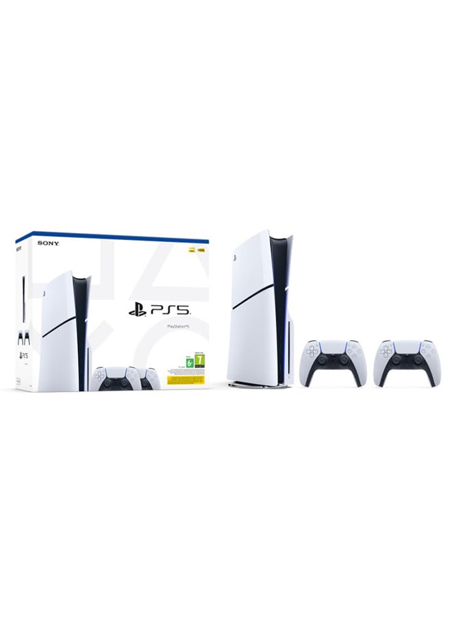 Sony PS5 Slim (Official Version) Console Disc Bundle with Extra DualSense Wireless Controllers - Image 1