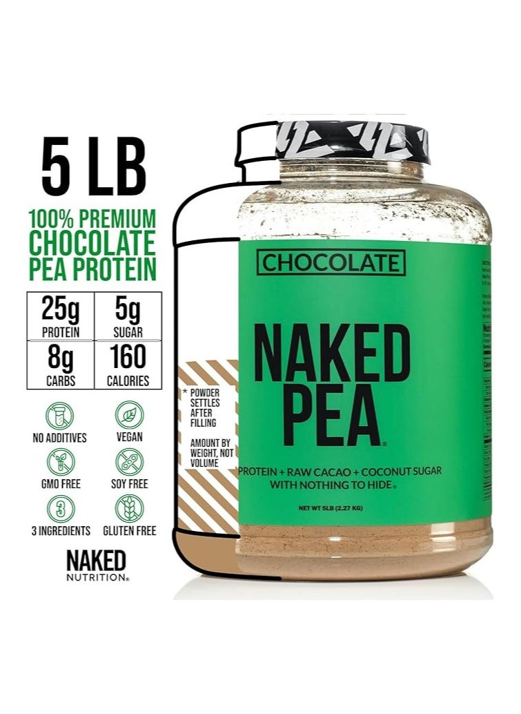 NAKED nutrition - Chocolate Naked Pea Protein Isolate - 5Lb Bulk, Plant Based, Vegetarian & Vegan Protein. Easy To Digest, Non-Gmo, Gluten Free, Lactose Free, Soy Free - Image 1