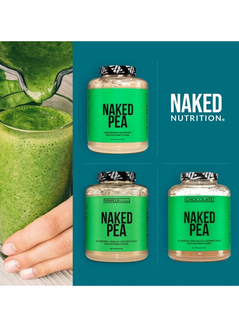 NAKED nutrition - Chocolate Naked Pea Protein Isolate - 5Lb Bulk, Plant Based, Vegetarian & Vegan Protein. Easy To Digest, Non-Gmo, Gluten Free, Lactose Free, Soy Free - Image 1