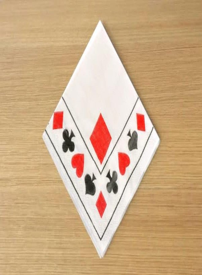 Nice Touch Paper Napkin in Playing Card Design, Red and Black (25 Pulls Per Pack, 75 Sheets, 33 X 33 cm) | Pack of 3 Printed Tissues | 3PLY Table Napkins | Party Essential - Image 2