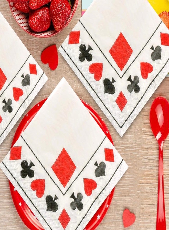 Nice Touch Paper Napkin in Playing Card Design, Red and Black (25 Pulls Per Pack, 75 Sheets, 33 X 33 cm) | Pack of 3 Printed Tissues | 3PLY Table Napkins | Party Essential - Image 3