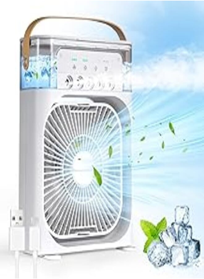 SMILING SHARK Portable Air Conditioner Fan SMILING SHARK Cooling Fan Mini Evaporative Air Cooler Water Fan with 5 Sprays, 7 Colors LED Personal AC USB Desk Fan for Office,Home Kitchen,Bedroom,Dorm,Outdoor 