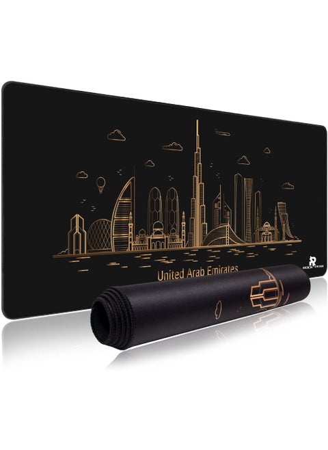 Gaming Mouse Pad XXL,Anti-Skid Mousepad Extended Super Large Keyboard Mouse Pad-World Famous Landmark 800X300X3