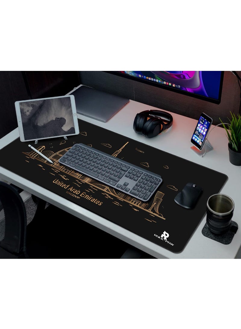 Rock Pow Gaming Mouse Pad XXL,Anti-Skid Mousepad Extended Super Large Keyboard Mouse Pad-World Famous Landmark 800X300X3  - Image 2