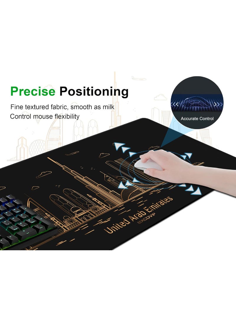 Rock Pow Gaming Mouse Pad XXL,Anti-Skid Mousepad Extended Super Large Keyboard Mouse Pad-World Famous Landmark 800X300X3  - Image 5