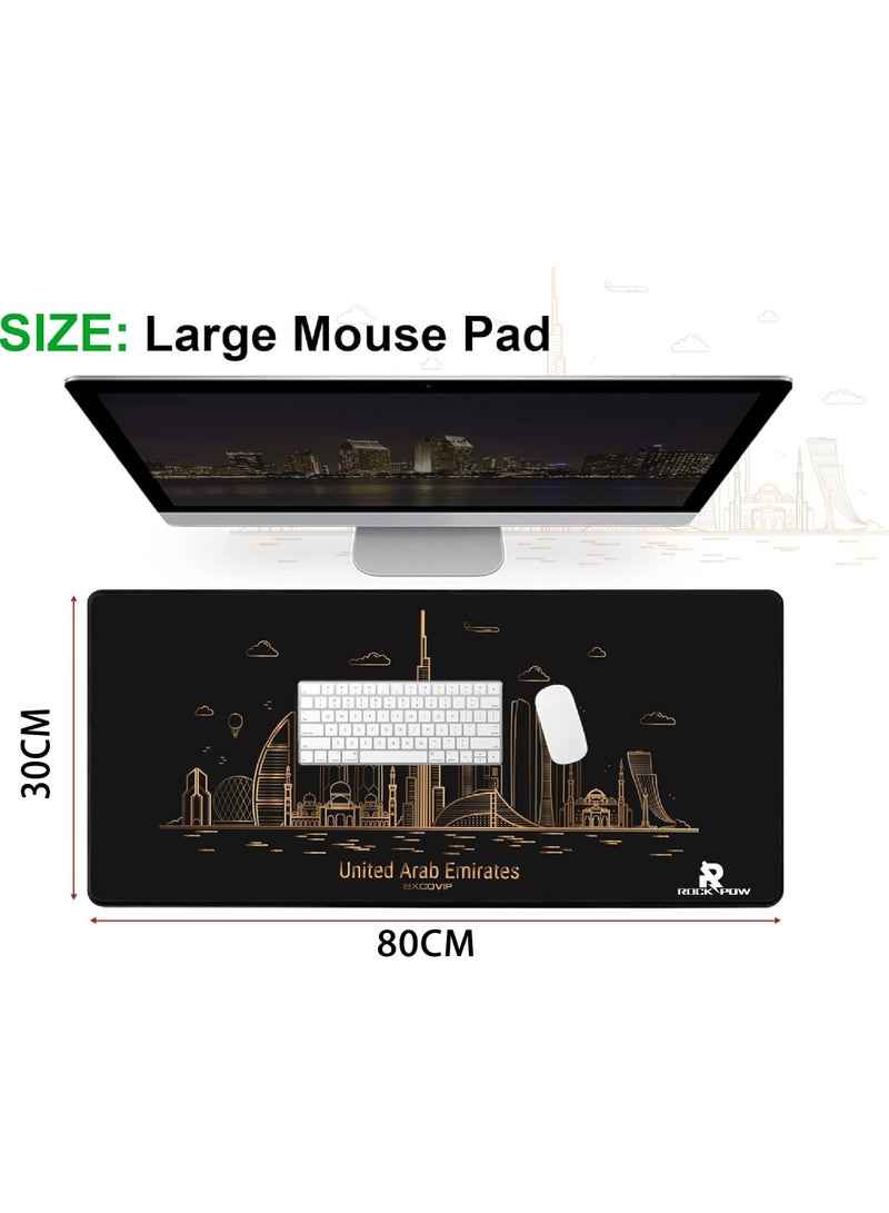 Rock Pow Gaming Mouse Pad XXL,Anti-Skid Mousepad Extended Super Large Keyboard Mouse Pad-World Famous Landmark 800X300X3  - Image 3