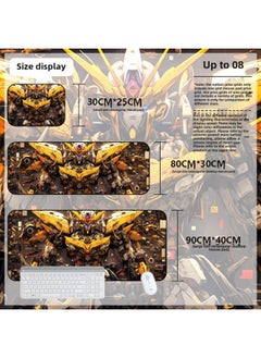 Mouse Pad Oversized Gundam Computer Keyboard Pad Cartoon Game Mouse Pad Boys E-sports Computer Thickened Desk Pad-Color:900*400*2mm-Pattern:Up To 08
