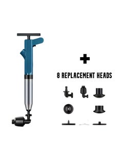 AROAQ Toilet Plunger, High Pressure Air Plunger Drain Clog Remover, Drain Blaster With Real Time Barometer, Drainage Pipes Unblocking Device For Toilet, Bathroom, Floor Drain, Sink, Kitchen, (Blue)  - Image 1