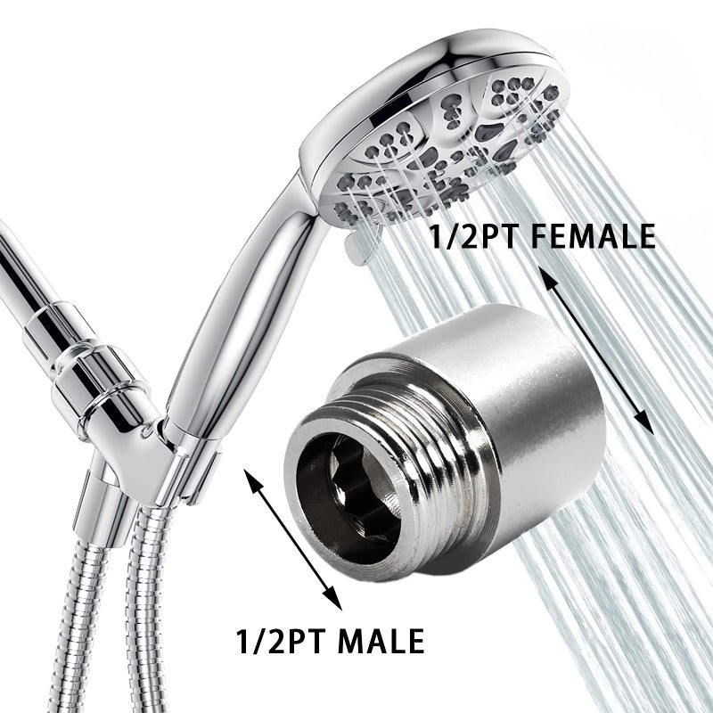 Suiwotin 2pcs 1/2PT Male to 1/2PT Female Thread Shower Head Extension Arm, Stainless Steel 20mm/0.78 Inch Arm Length Shower Head Cast Pipe Fitting Coupler - Image 4