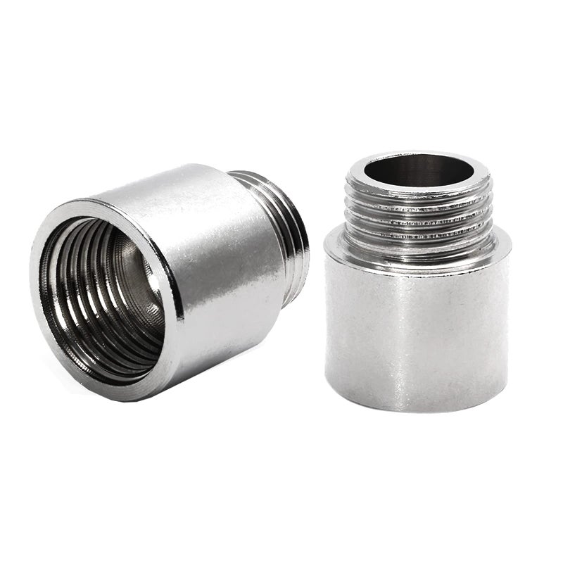 Suiwotin 2pcs 1/2PT Male to 1/2PT Female Thread Shower Head Extension Arm, Stainless Steel 20mm/0.78 Inch Arm Length Shower Head Cast Pipe Fitting Coupler - Image 1