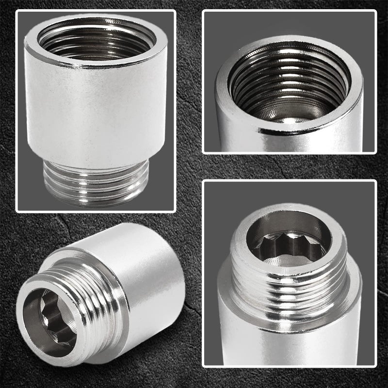 Suiwotin 2pcs 1/2PT Male to 1/2PT Female Thread Shower Head Extension Arm, Stainless Steel 20mm/0.78 Inch Arm Length Shower Head Cast Pipe Fitting Coupler - Image 5