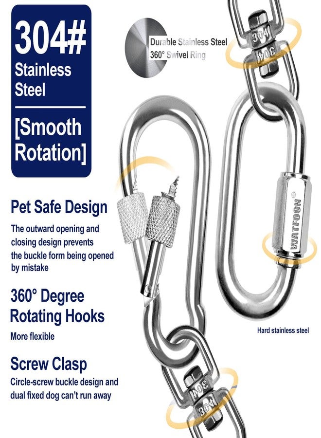 WATFOON Dog Leads for Yard, 50ft Tie Out Runner Steel Wire Cable, Heavy Duty Pet Tether Chains for Dogs Up to 130 Lbs, Outside, Camping, Park (50ft-Blue) - Image 3