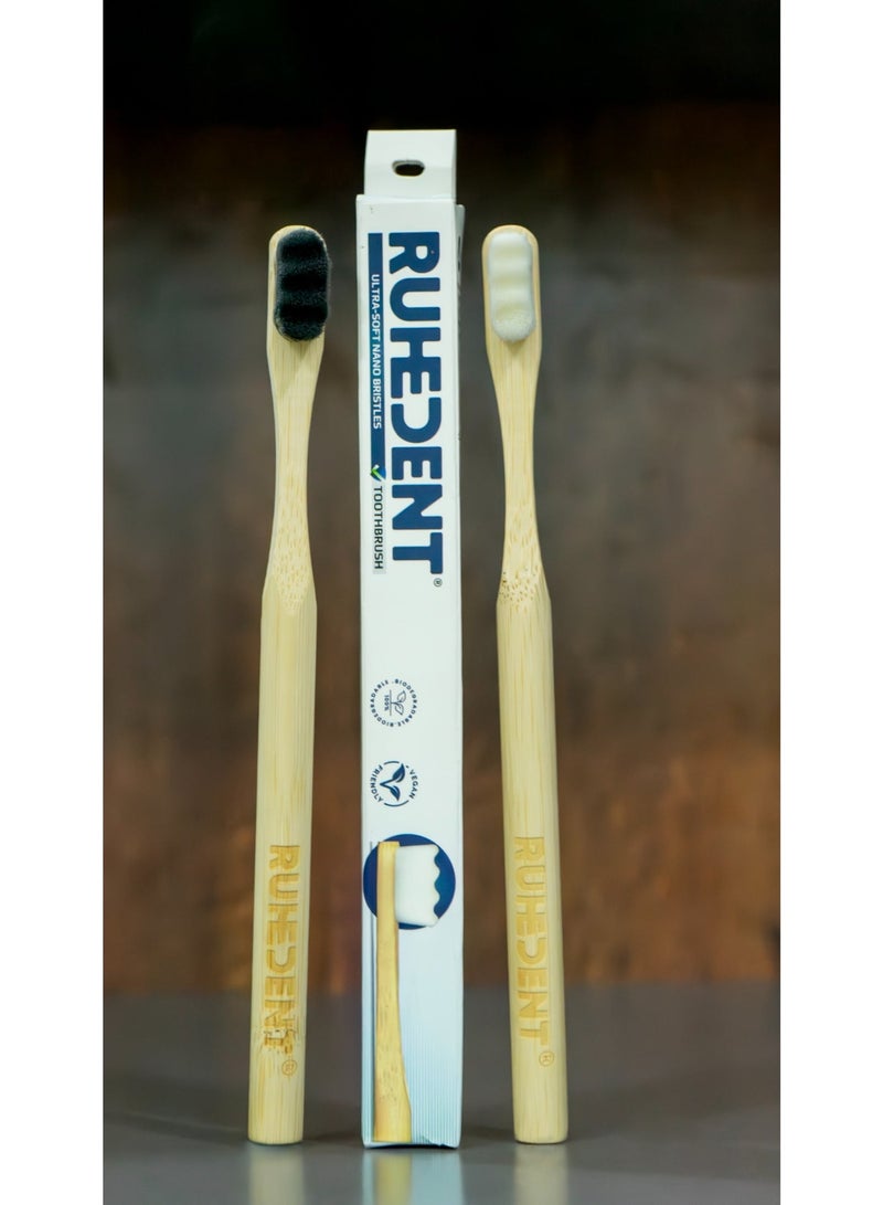 Ruhedent Pack of 2 Ultra Soft Nano Bristles Toothbrush - Image 3