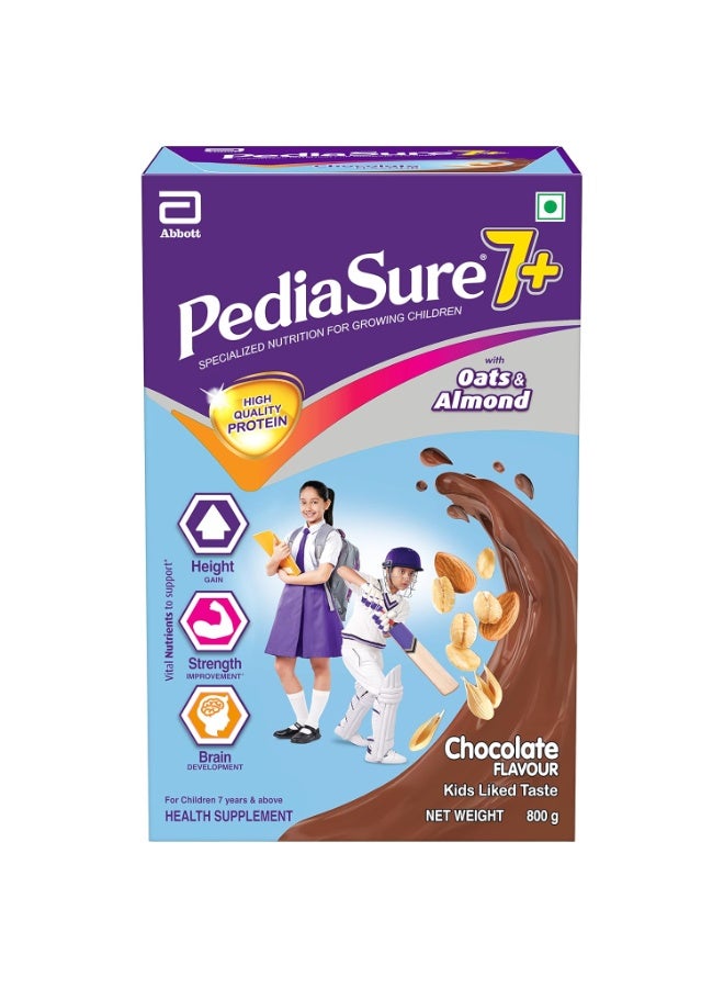 بدياشور بودرة مشروب التغذية المتخصصة "بيدياشور 7+" (Pediasure 7+) للأطفال في مرحلة النمو - نكهة الشوكولاتة - 800 جم - Image 1