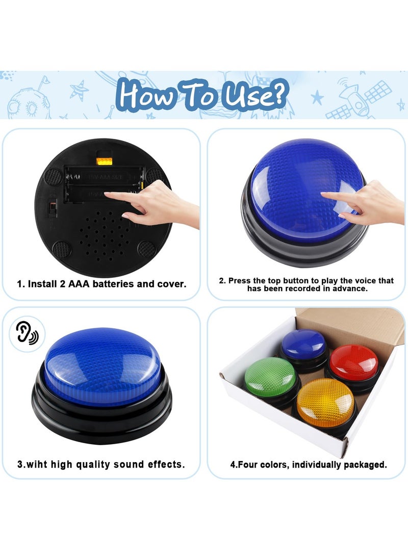 Captaintech 4 Pack Interactive Game Buzzers Perfect for Trivia and Family Games Engaging for Kids Ages 4 to 10 - Image 5