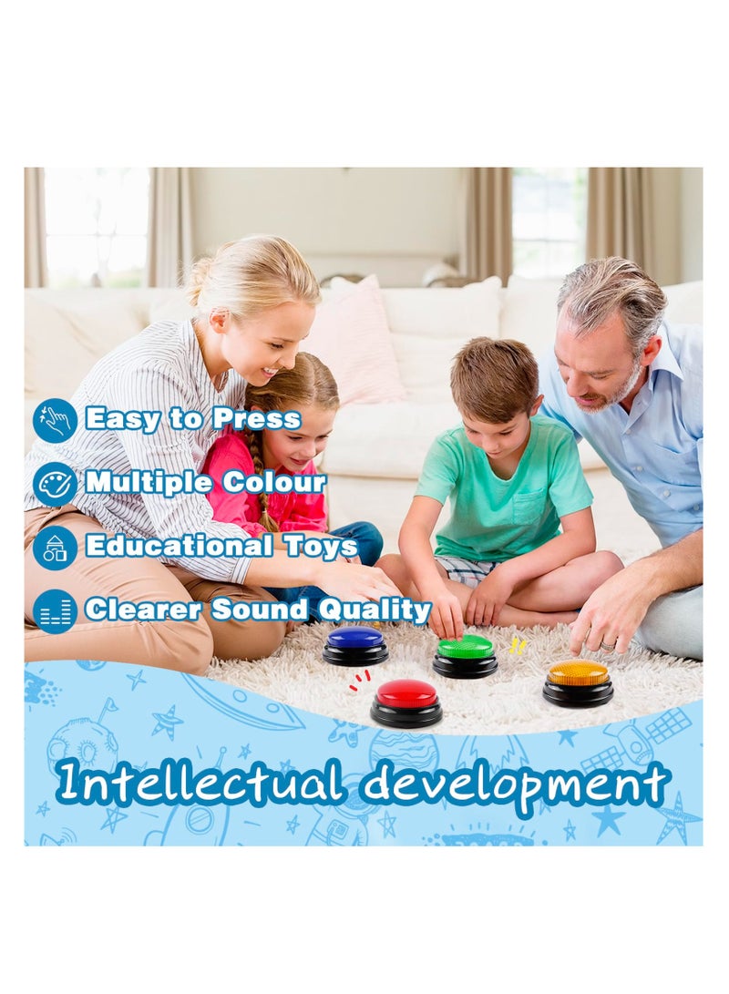 Captaintech 4 Pack Interactive Game Buzzers Perfect for Trivia and Family Games Engaging for Kids Ages 4 to 10 - Image 2